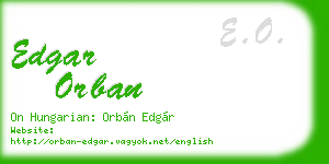 edgar orban business card